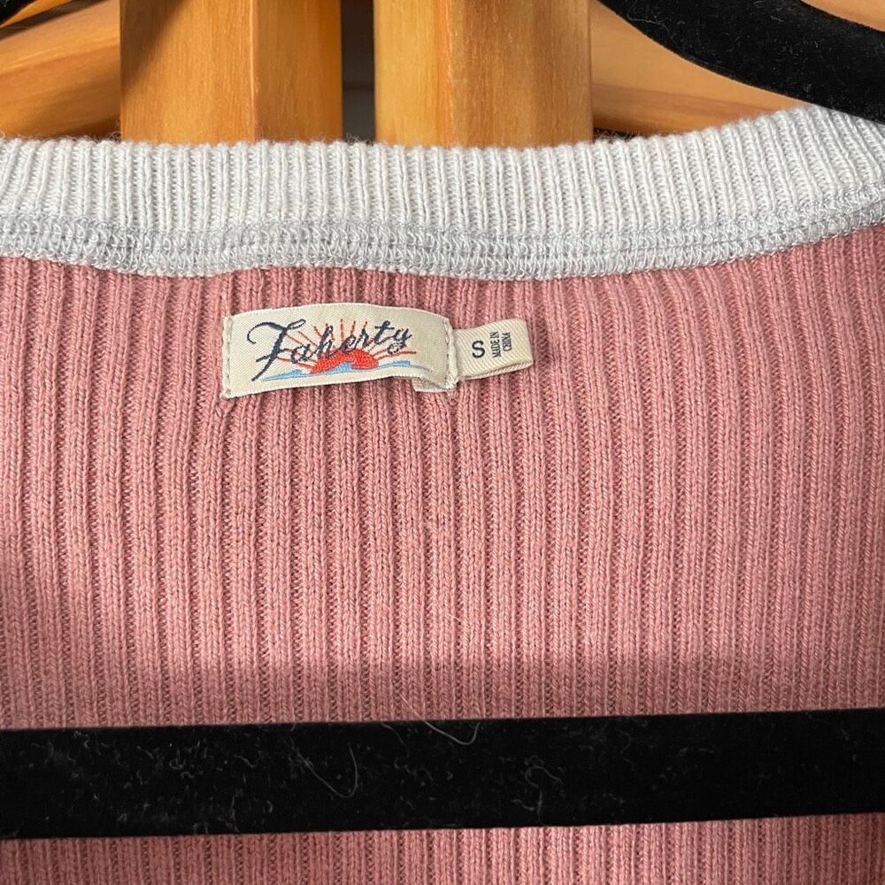 Faherty Cotton Cashmere Henley Sweater - Picture 3 of 7